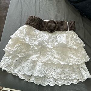 White lace skirt